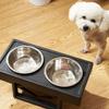 Elevated Dog Bowl Stainless Steel Adjustable No Spill Detachable Double Raised Pet Cat Feeder Bowl