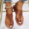 New Casual Beach Shoes Plus Size Round Toe Toe One Word Buckle Strap Soft Sole Non-slip Outdoor Flat Sandals