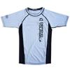MANTO "Chrome Figure" Gradient Print Short Sleeve Rash Guard Black Blue BJJ Training Shirt for Men