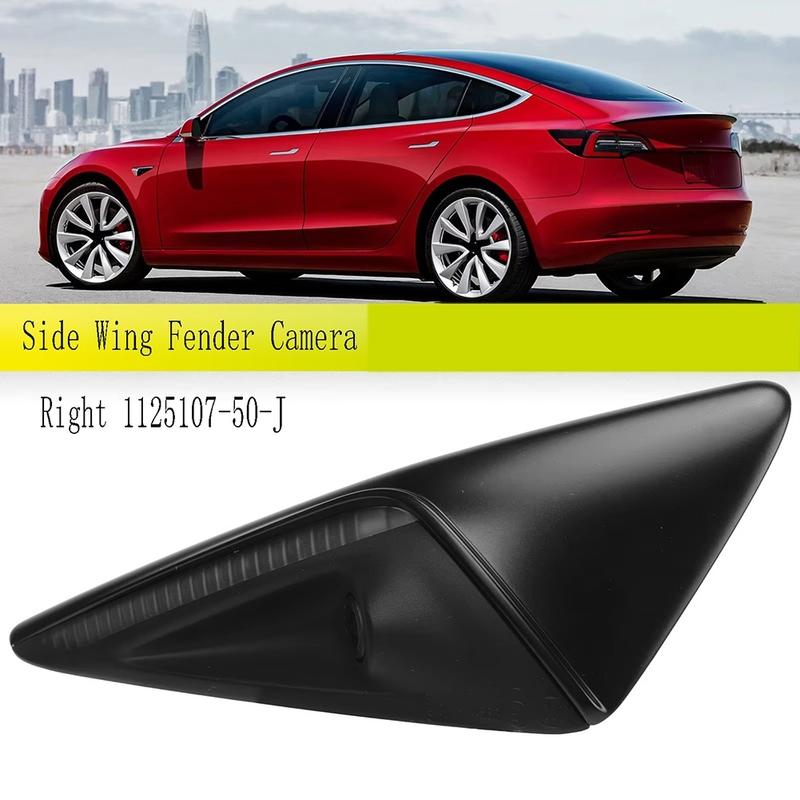 

#288P Front Side Wing Fender Camera Rearview Mirror Camera for Tesla Model 3 Y 2017-2022 Right 1125107‑50‑J (Black)
