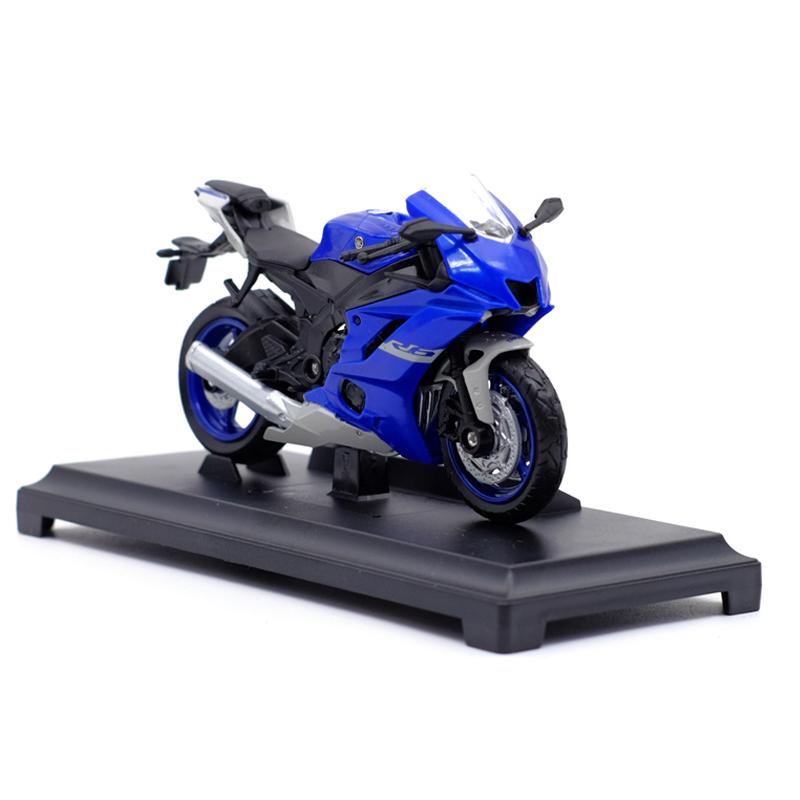 Welly 1/18 Scale Yamaha 2020 YZF-R6 Diecast Motorcycle Model Workable Shork-Absorber Toy For Children Gifts Toy Collection