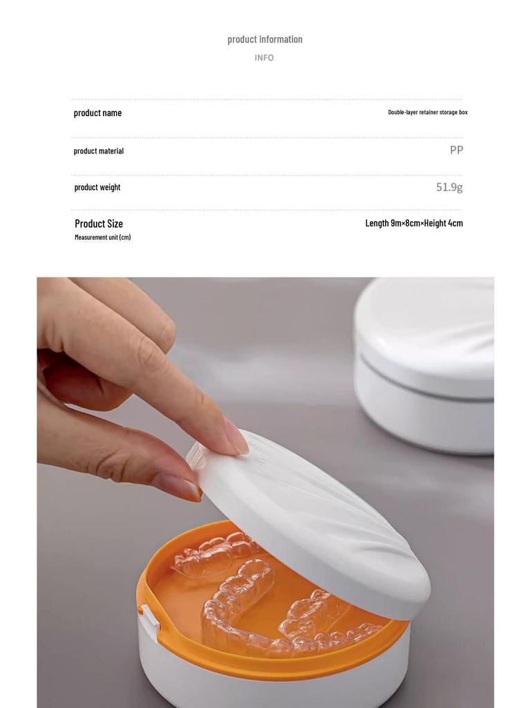 Invisible Aligner Storage Box with Mirror - Portable Retainer and Denture Cleaner