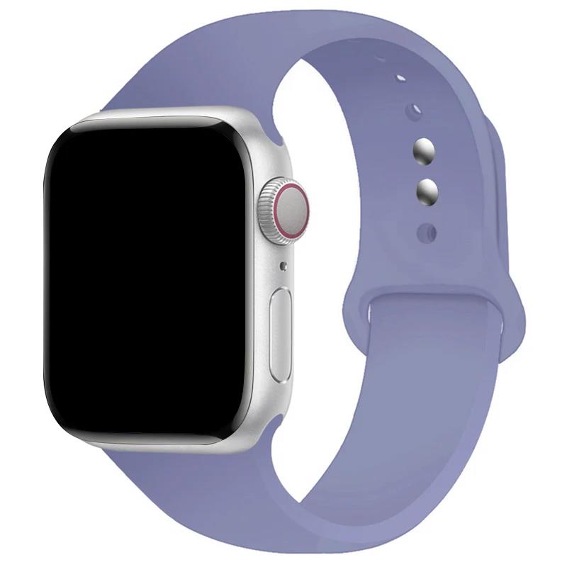 Silicone Band For Apple Watch Strap 49mm 46mm 44mm 45mm 40mm 41mm 42mm 38mm 45mm Sport Watchband for iWatch 11 10 9 8 7 6 5 4 SE 3
