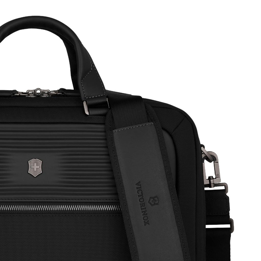 Victorinox Mythic Compact Briefcase with Laptop Sleeve and Travel Personalized Premium Black 14-inch Pouch, Design, Design, 13L, [Product Code