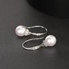 Huitan Imitation Pearl Women Drop Earrings Elegant Wedding Party Inlaid Bright Cubic Zirconia Fashion Lady Accessories Jewelry
