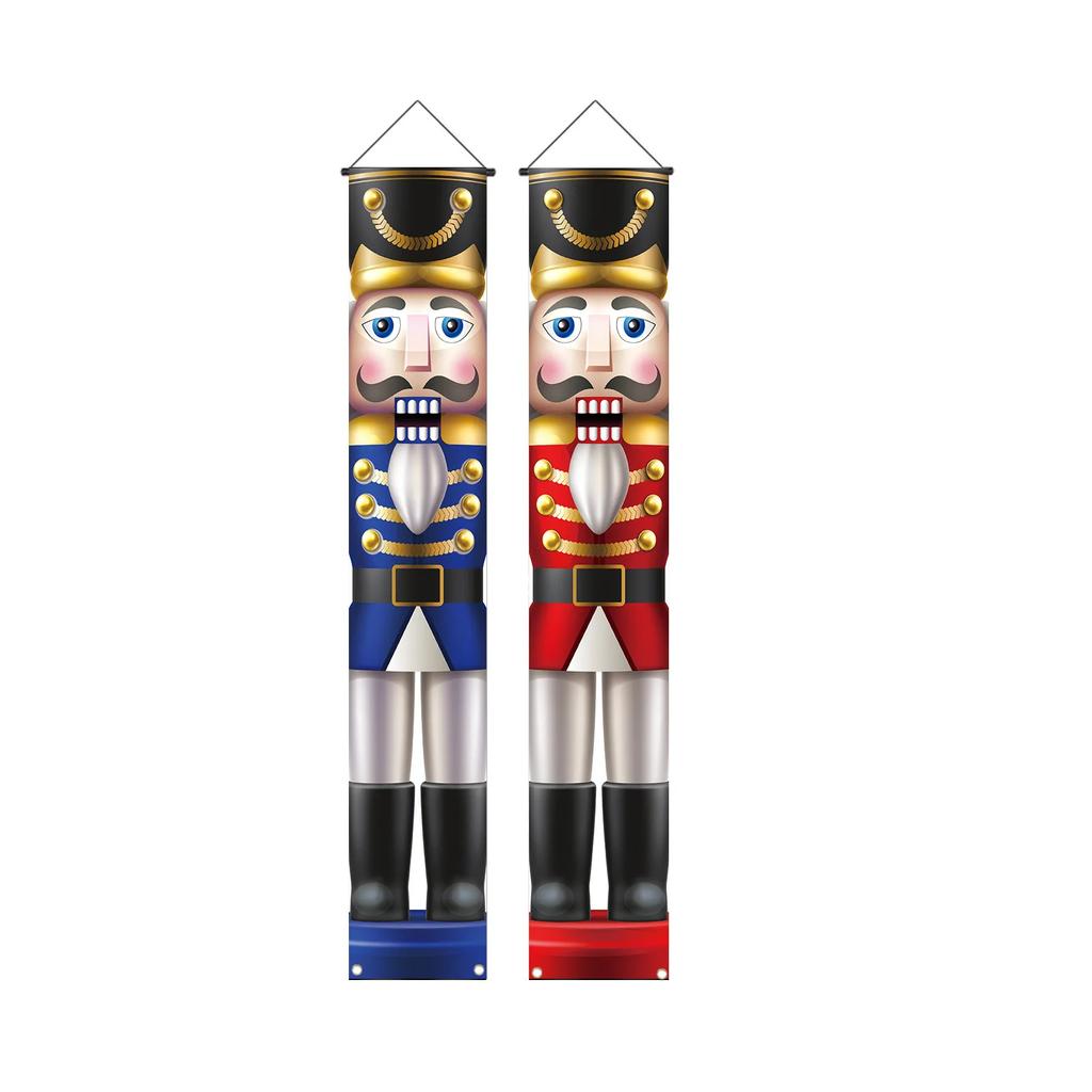 Nutcracker King Series New Christmas Couplets New Year's Party Soldiers Porch Atmosphere Decoration Door Curtains Flag Hangers