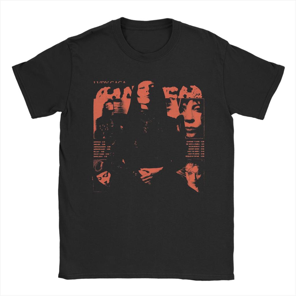 Lady Gaga The Mayhem Ball Tour 2025 T Shirt Summer T-Shirts Pure Cotton Novelty Tee Shirt For Man Short-Sleeved Casual Top Tees