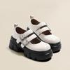 Fivela de cinto de sola grossa e aumento de altura Sapatos individuais Sapatos pequenos de couro Sapatos femininos retrô pretos Mary Jane Tide