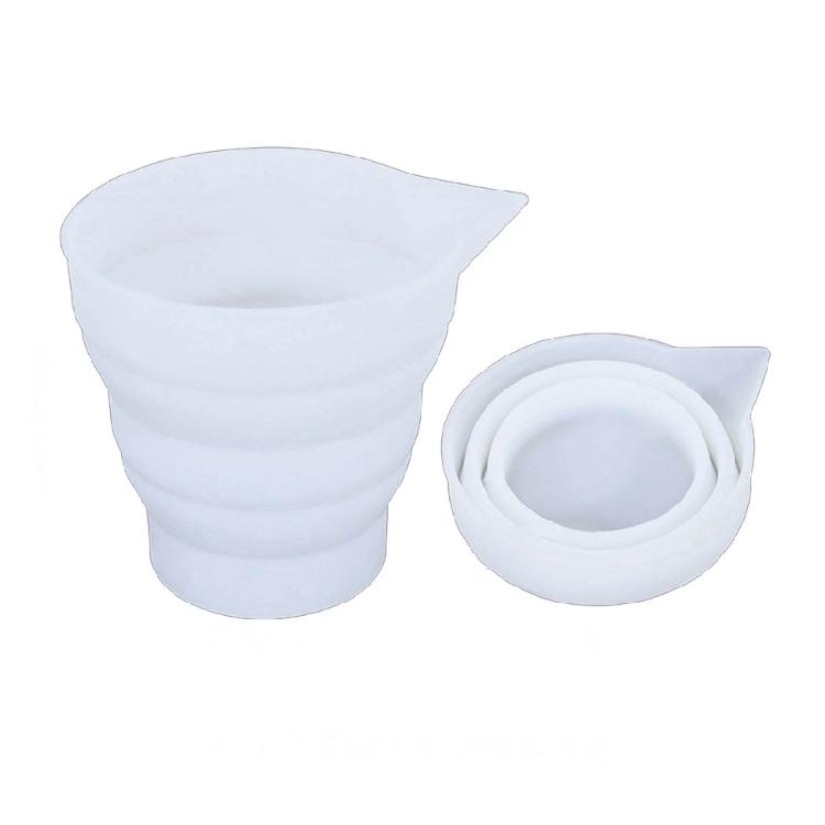 Silicone Measuring Folding Cup Tool for Epoxy Casting Resin Mold DIY Split Cup