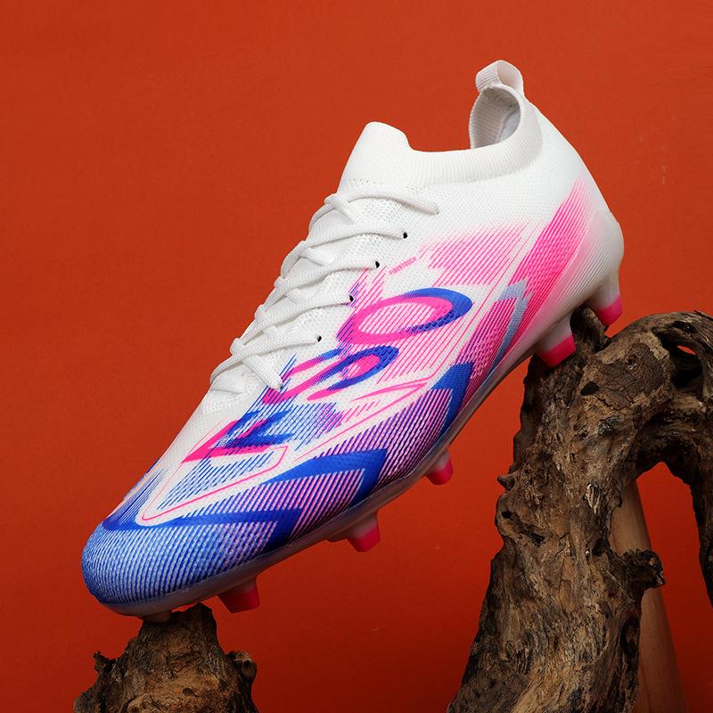 Football shoes men's AG spikes seamless fly-woven outdoor football shoes youth artificial professional training shoes