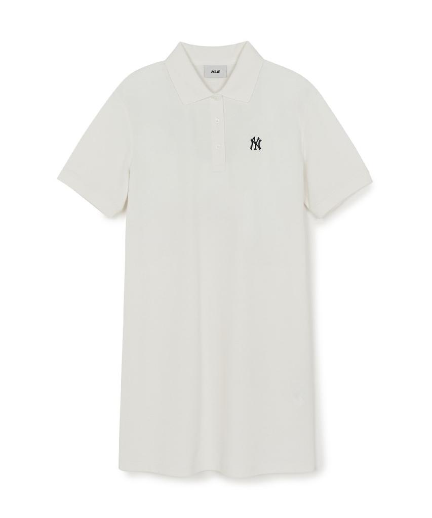 Emelbi Women'S Basic Small Logo Pique Dress Ny (Ivory)