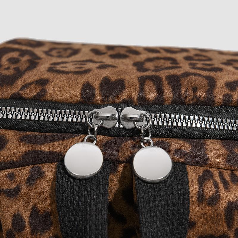 Leopard Print Backpack Student Schoolbag Lightweight Backpack