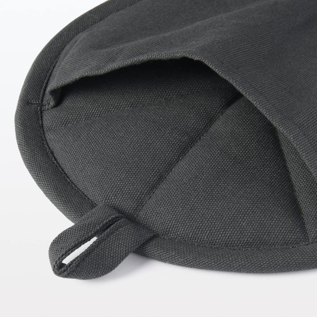 MUJI Pot holder that can also be used as a pot dark plain weave item number 12835837 (Muji Ryohin) holder, gray, cotton,