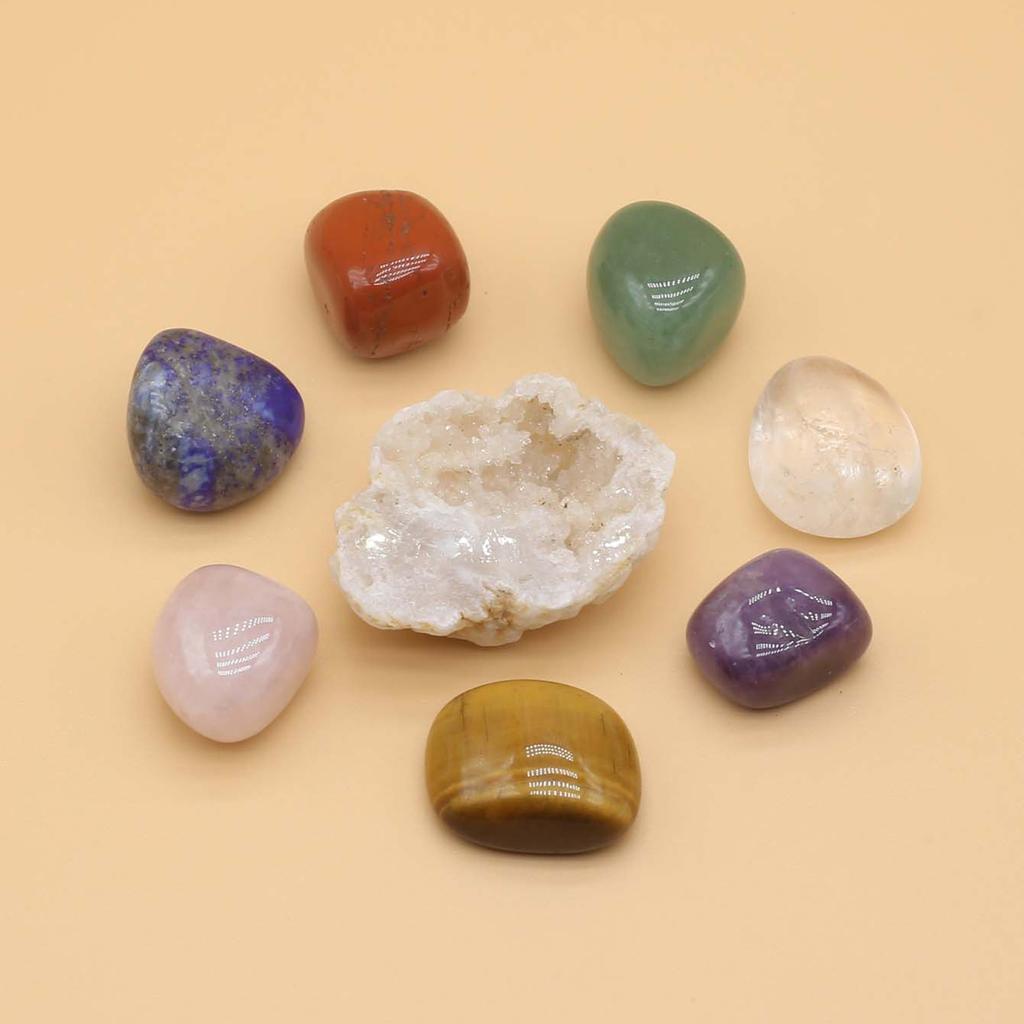 8Pcs/Set, Reiki Healing Crystal Cave Ornament Decoration, Energy Natural Stone Quartz Gems Home Decor Jewelry Collection, Meditation Furnishings Gifts