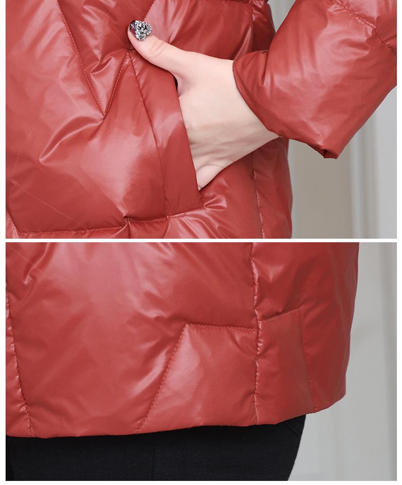 Jachetă scurtă de damă din bumbac cu puf 2024: Gros de iarnă, stil petit pentru femei de vârstă mijlocie la modă