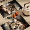 4‑Pieces Cat Ear Silhouette Placemat Set for Dining & Coffee Tables, Home Restaurant Practical Tabletop Party Decor Mats