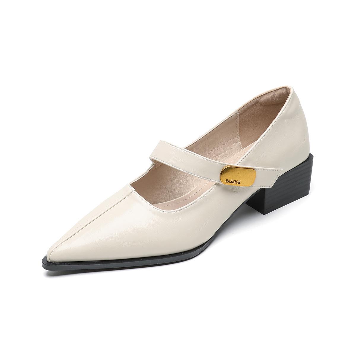 

Weiwei 108-3 Туфли Мэри Джейн на массивном каблуке с острым носком для женщин 35