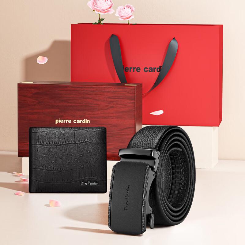 Pierre Cardin Echtes Ledergürtel- und Geldbörsen-Set für Herren