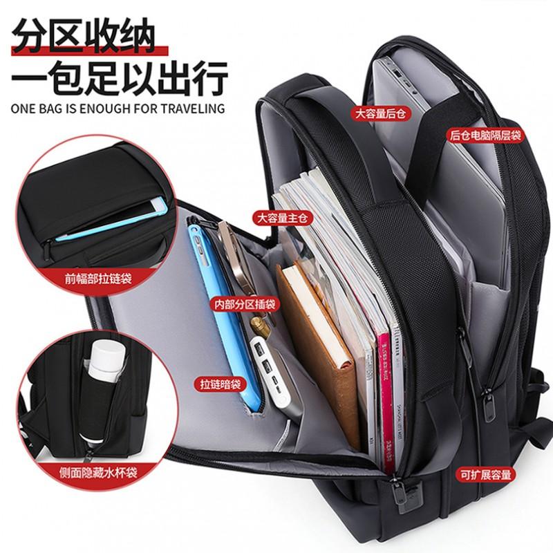 Unisex Business Travel Backpack Laptop Up To 15.6 Inch Water-Resistant Oxford Fabric Lightweight With Air-Cushion Straps