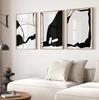 Minimalist Black & White Abstract Canvas Wall Art Set, Modern Geometric Line Prints, Scandinavian Living Room Bedroom Home Decor
