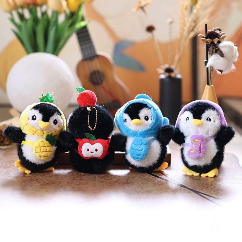 Penguin Fruit Dress Up Plush Toy Cartoon Keychain Backpack Pendant Gift Holiday