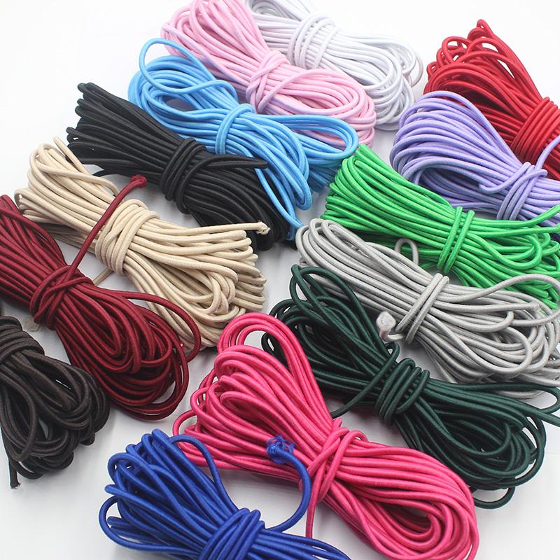 10yards 2mm Colorful High-Quality Round Elastic Rope Round Elastic Band Rubber Band Elastic Line Home DIY Sewing Accessories