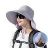 Big Eaves Shawl Sunscreen Hat European and American Bucket Hat Fashion Sun Hat Summer Outdoor Hat with Ponytail Hole Women