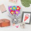 LOZIZI Smile Flower Plush Bouquet, Korean Artificial Never-Wilting Flowers, Gift for Birthday, Anniversary & Get Well, with Message Card, Purple