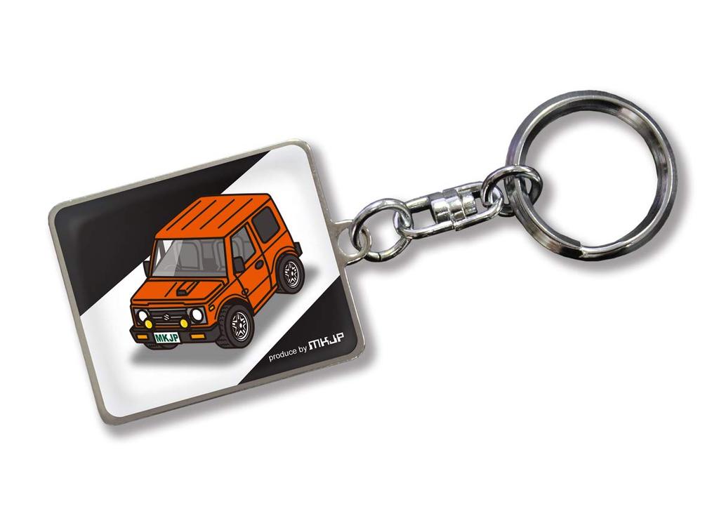 MKJP Custom Keychain for Suzuki Jimny Black Orange Car Color JA11, Base,