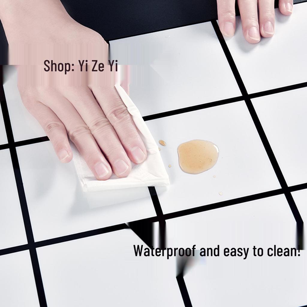 Imitation Tile Aluminum Composite PVC Self-Adhesive Kitchen Oil-Proof Wall Sticker and Wainscoting Panel.