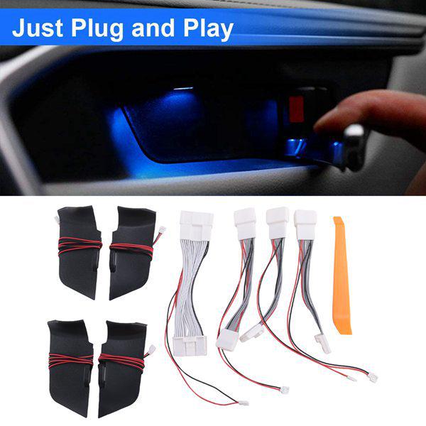 Compatible with 19-20 Toyota RAV4: LED Interior, Door Handle, Ambient Lighting, and Interior Modifications.