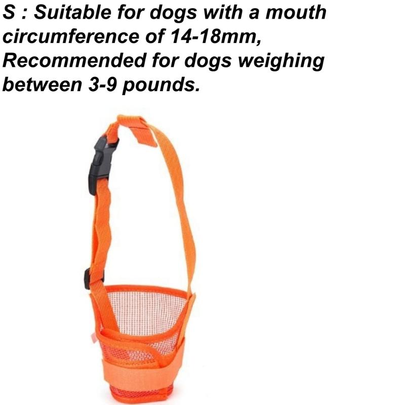 

1Pcs Adjustable Mesh Breathable Pet Mouth Cover Anti Barking Dog Muzzle For Small Medium Dog Anti-Biting Pet Supplies Orange S
