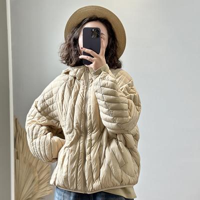Autumn Winter Women Oversized Puffer Jacket Short White Duck Down Coat Hooded Warm Parkas Outwear