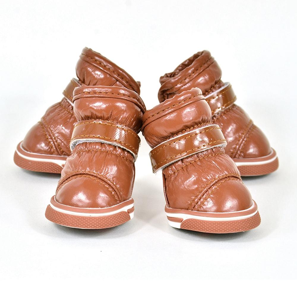 Weiche Plüsch Winter Outdoor Hunde Stiefel Hundeschuhe Pfotenschutz Schmutzabweisend für Kleine Mittelgroße Hunde Warme Stiefel