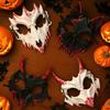 Halloween Bone Skull Masks Half-face Bloody Mask Cosplay Dragon God Fierce Tiger Night Fork Tengu Man Wolf Mask Party Decor Prop