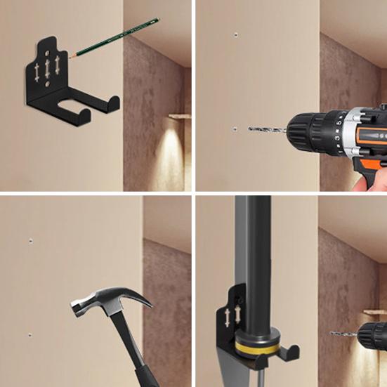 Barbell Hanger Wall Mounted Barbell Mount Rack Vertical Powder Coated Metal Barbell Holder