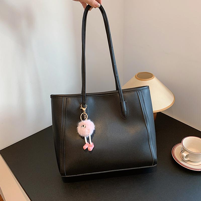 Large Capacity Faux Leather Tote Bag for Women Fashionable Commuter Shoulder Handbag CLE