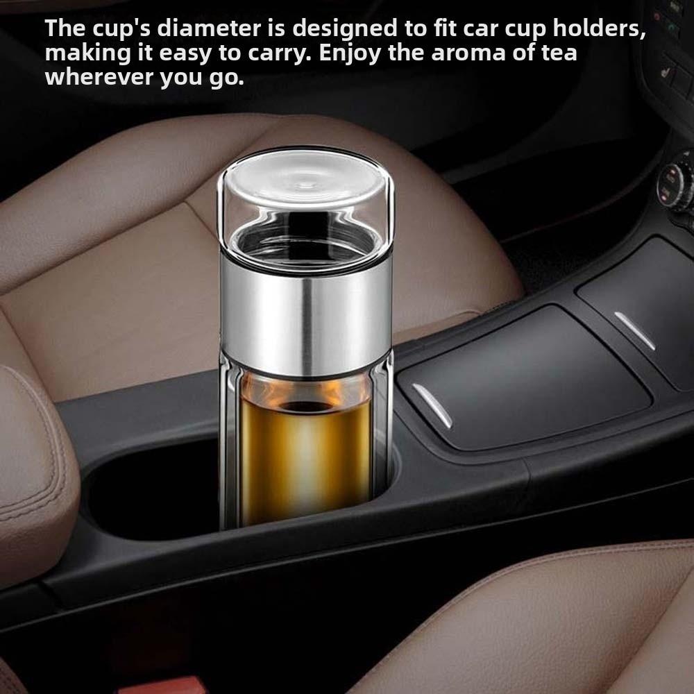 Borosilicate Glass 500ML Tea Bottle 304 Stainless Steel Handhold Portable Bottle School