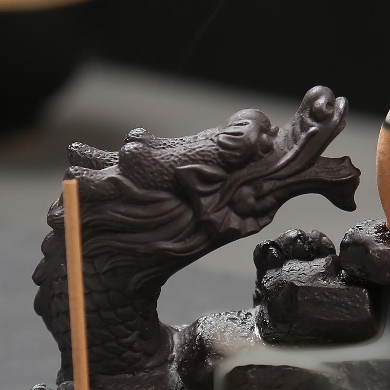 Hot Dragon Incense Burner Smoke Backflow Best Cone Censer Incense Holder Mini Office Desk Home Decor Teahouse Ornaments