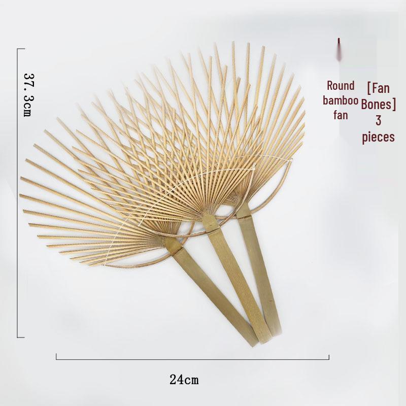 Zhuang Brocade Bamboo Fan Material Kit - Intangible Cultural Heritage Round Fan for Kindergarten