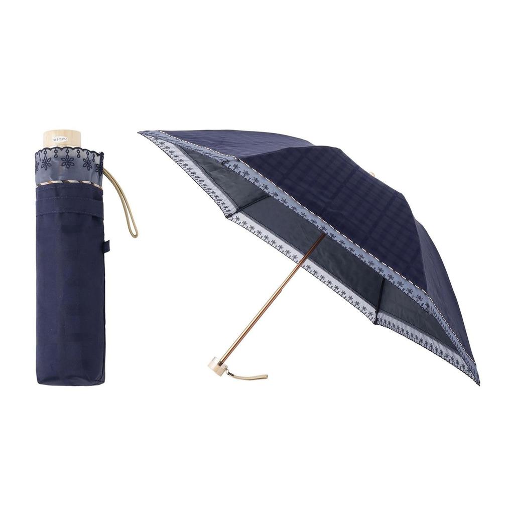 Moonbat Folding Parasol for Made in Perfect for Rain or Premium Light Heat and UV Organza Blue "Dachshund" Women, Japan, Commuting, Shine, Blocking,
