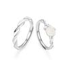 Mobius Camellia Open Ring Set – Creative Qixi Gift for Couples
