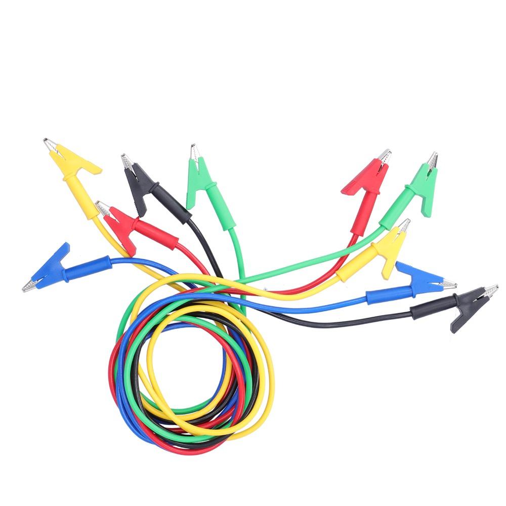 5PCS Double End Alligator Clips 1m Jumper Wires Durable Test Leads  Experiment