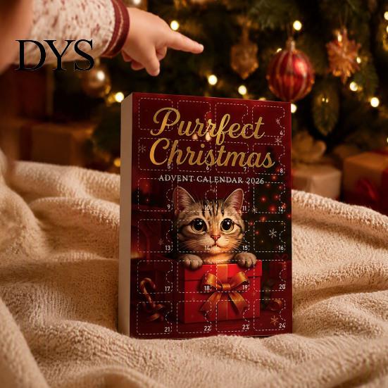 Christmas Box 2026 Advent Calendar, 24 Days Countdown Calendar with 2D Acrylic Holiday Dog/Horse/Cat/Animals Pendants, Mini Animal Hanging Ornaments