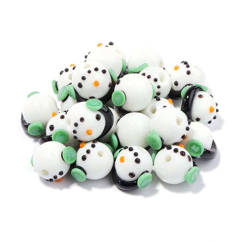 2Pcs Christmas Collection Lampwork Loose Beads Christmas Tree Santa Claus Snowman Shaped Beads For DIY Bracelet Jewelry Gifts