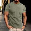 Men's Casual Short Sleeve T-shirt 2026 New Bone Flower Solid Color O-neck Fashion Breathable Comfortable Summer Versatile Top