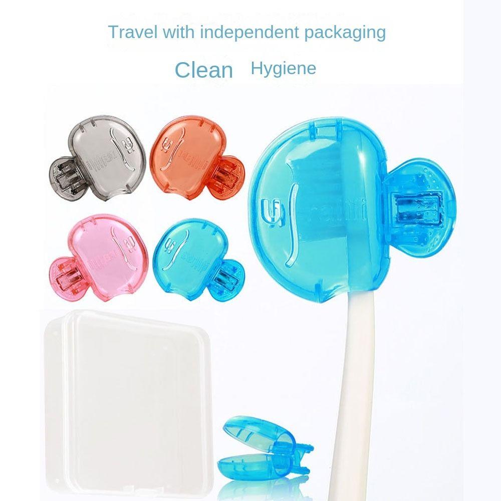 Portable Toothbrush Protective Cap Toothbrush Head Storage Clip Toothbrush Shell Travel Toothbrush Storage Clip Transparent