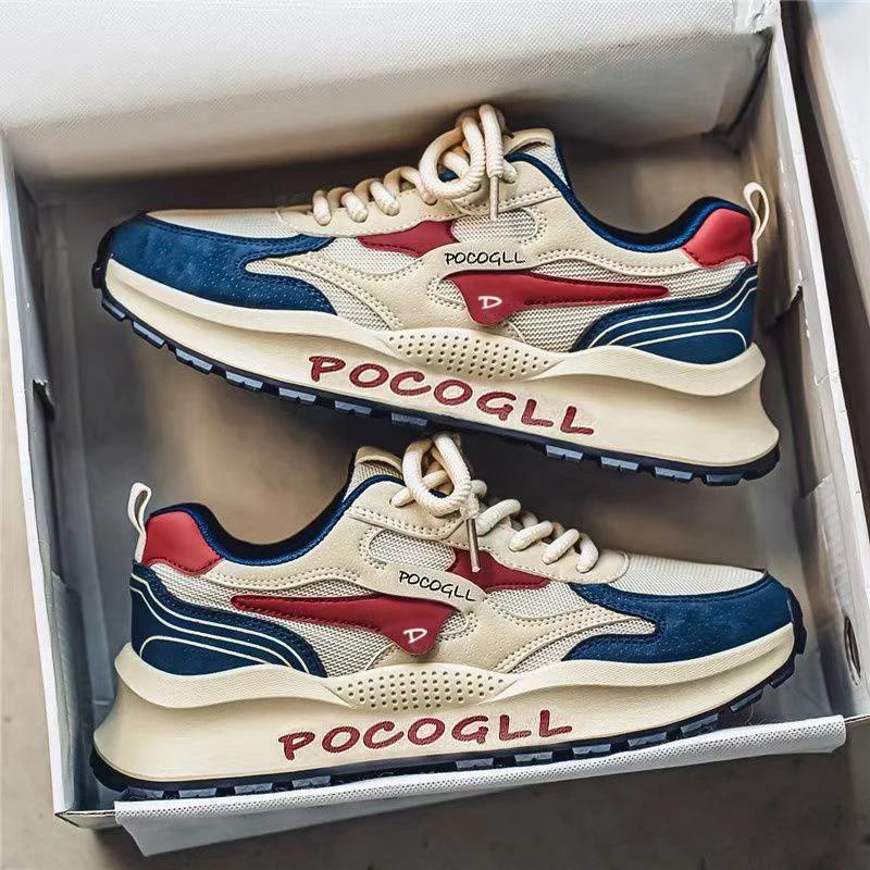 

Men s Breathable Sport oes Summer Anti-Odor Versatile Me Casual Heightening Hong Kong Sle Retro Dad Trendy Footwear 39