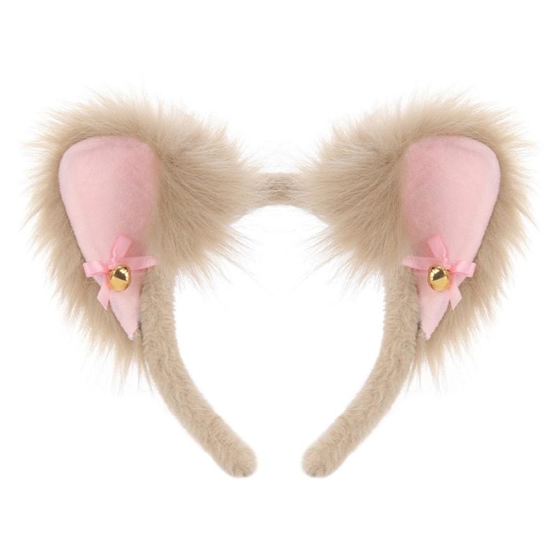 A52E Kitten Costume Ears Furry Headbands For Halloween Parties Stage Performances