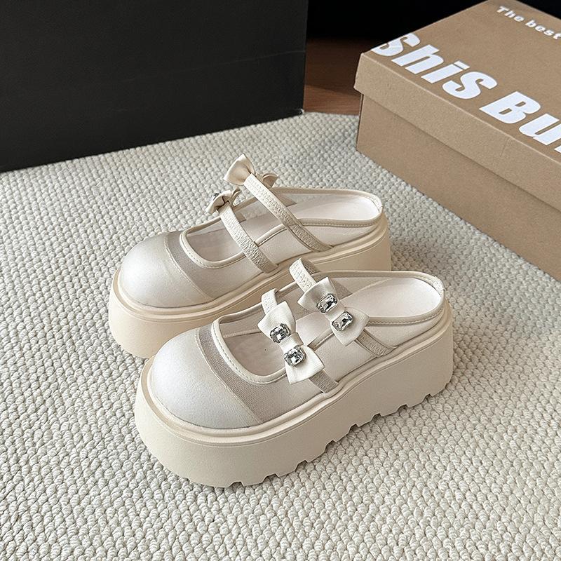 

Mesh breathable women s bag head slippers summer new casual wedge heel fisherman shoes 39 бежевый